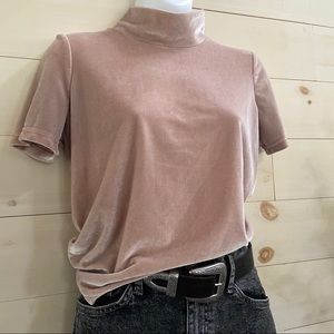 💛 {madewell} velvet mock neck tshirt